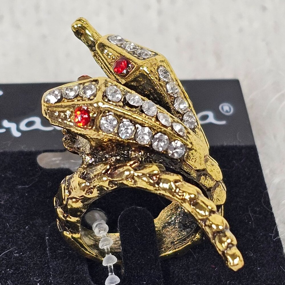Taramanda Size 6 Ring Snake Serpent 2‎ Head Goth Punk NEW - Picture 4 of 4